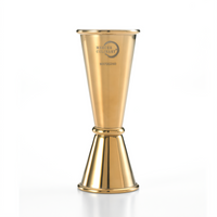 Barfly Japanese Style Double Jigger, 25/50 mL, Gold-Plated 18/8 Stainless Steel