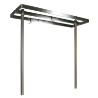 John Boos Cucina Grande 48-Inch Table-Mounted Stainless Steel Pot Rack with 12 Hooks