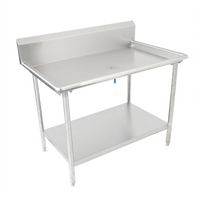 John Boos Stainless Steel Sorting Dish Table, 36-7/8 x 30-3/8 Inches, 10-Inch Backsplash