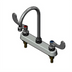 Thumbnail image #1 for T&S Brass B-1142-04-CR 8-Inch Deck Mount Workboard Mixing Faucet with 5 3/4-Inch Swivel Gooseneck and Cerama Cartridges, Polished Chrome