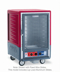 Metro C5 3 Series Mobile Half-Height Moisture Heated Holding & Proofing Cabinet with Clear Polycarbonate Door