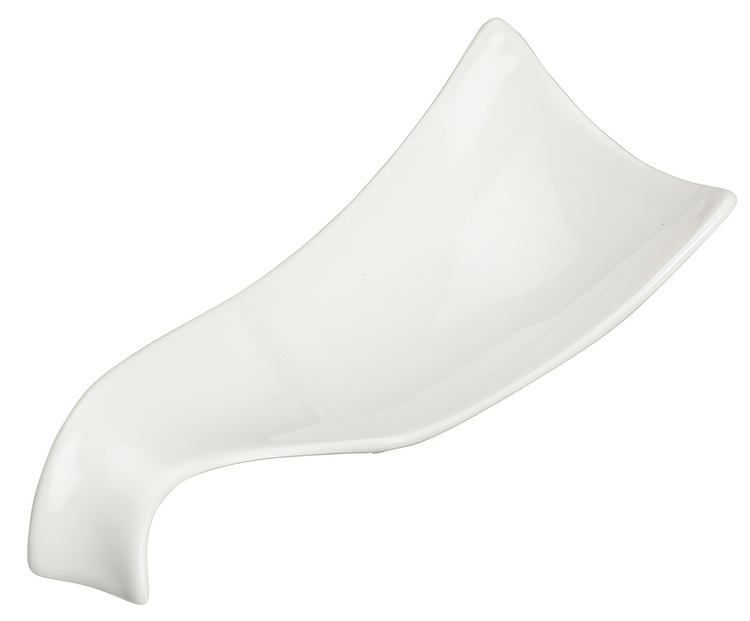 Product image #2 for Ardesia Mescalore Bright White Porcelain Free-Form Long Plate, Large, 10-3/8 x 4 in.