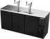 Thumbnail image #1 for Beverage-Air 72-Inch 3-Door Direct Draw Beer Dispenser with Dual Faucet Towers, Black Exterior