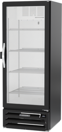 Beverage-Air MarketMax 12.06 Cu. Ft. Black Single-Section Reach-In Glass Door Merchandiser with Electronic Lock