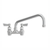 Thumbnail image #1 for Fisher Stainless Steel 4-Inch Center Backsplash Faucet with 12-Inch Swing Spout and Lever Handles
