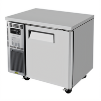 Turbo Air J Series JUR-36-N6 One-Section Undercounter Refrigerator with Solid Door, Side-Mount Self-Contained Compressor, 6.37 Cu. Ft., 115V