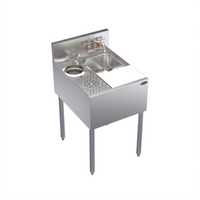 Krowne Royal Series 20-Inch W x 24-Inch D Underbar Speed Unit with Sink Bowl, Glass Rinser, and Right-Side Cutting Board