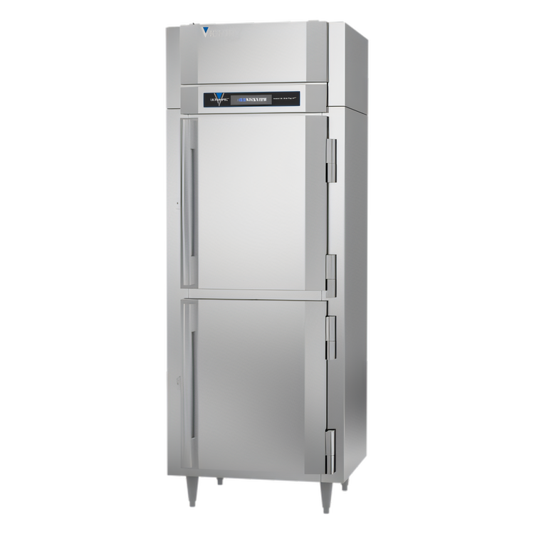 Product image #1 for Victory UltraSpec™ One-Section Reach-In Freezer with Half-Height Solid Hinged Doors, 16.7 Cu. Ft., Shallow-Depth, Stainless Steel
