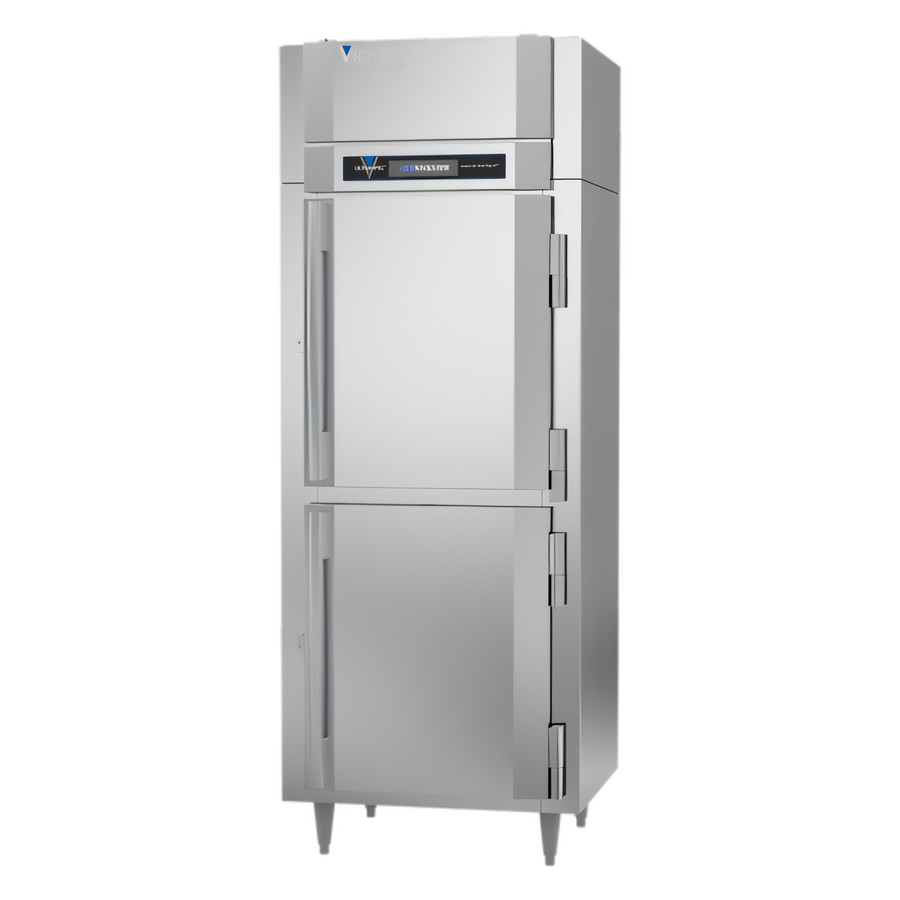 Product image #1 for Victory UltraSpec™ One-Section Reach-In Freezer with Half-Height Solid Hinged Doors, 16.7 Cu. Ft., Shallow-Depth, Stainless Steel
