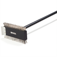 Carlisle Sparta® 30-1/2 Inch Broiler Master Brush with Dual-Sided Stainless Steel Bristles and End Scraper