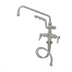 Thumbnail image #1 for UltraRinse Stainless Steel Single-Hole Deck-Mount Mixing Faucet with 12-Inch Swing Nozzle and 1.5 GPM Spray Arm