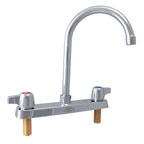 Thumbnail image #1 for BK Resources WorkForce BK8D-3G-G Commercial Manual Faucet, Deck Mount, 8" Centers, 3" Gooseneck Spout, Ceramic Valves