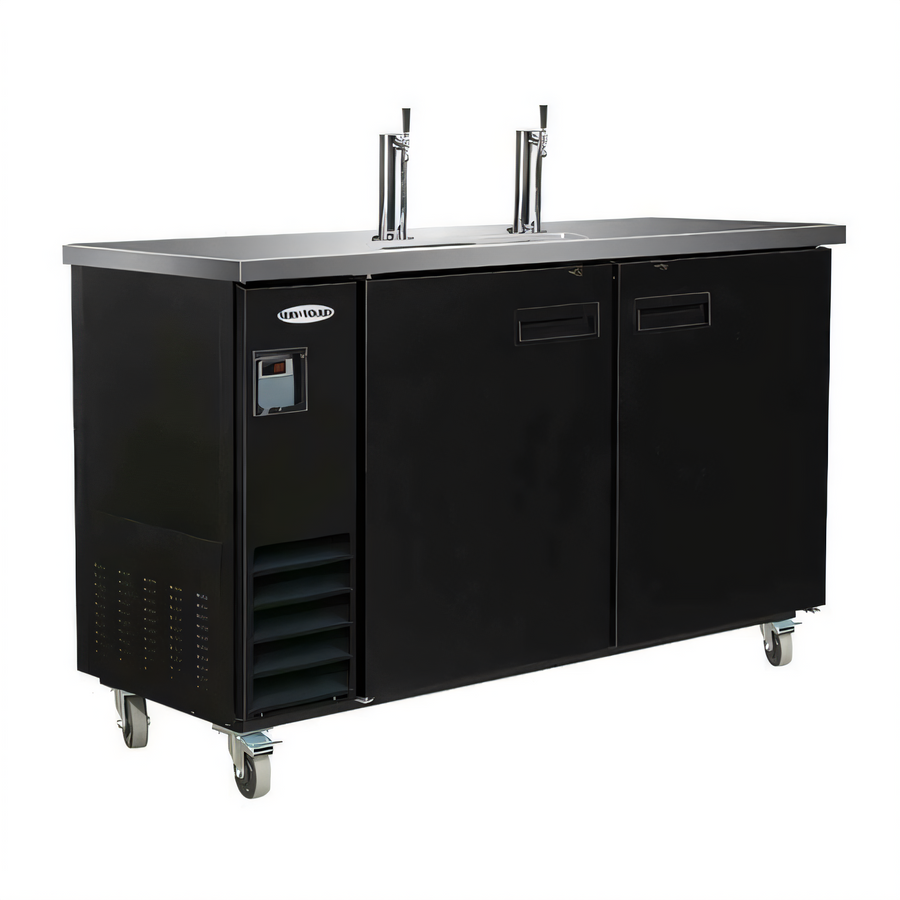 Product image #1 for Serv-Ware Dual-Tower Beer Dispenser Cooler with 2 Faucets, 14.16 Cu. Ft., Flat Top, 115V