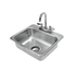 Thumbnail image #1 for Advance Tabco Drop-In Single-Compartment Stainless Steel Sink with Deck-Mounted Gooseneck Faucet and Basket Drain, 14 x 10 x 5 Inch Bowl