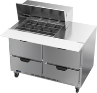 Beverage-Air 48-Inch Two-Section Mega Top Sandwich Prep Table with 4 Drawers