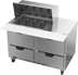 Thumbnail image #1 for Beverage-Air 48-Inch Two-Section Mega Top Sandwich Prep Table with 4 Drawers