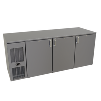 Glastender CP1FL72 72-Inch Pass-Thru Three-Section Front-Serviced Low-Profile Back Bar Cooler