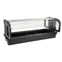 Cambro Versa 6-Foot Tabletop Cold Food Bar with Sneeze Guard, 5 GN 1/1 Pan Capacity, Black