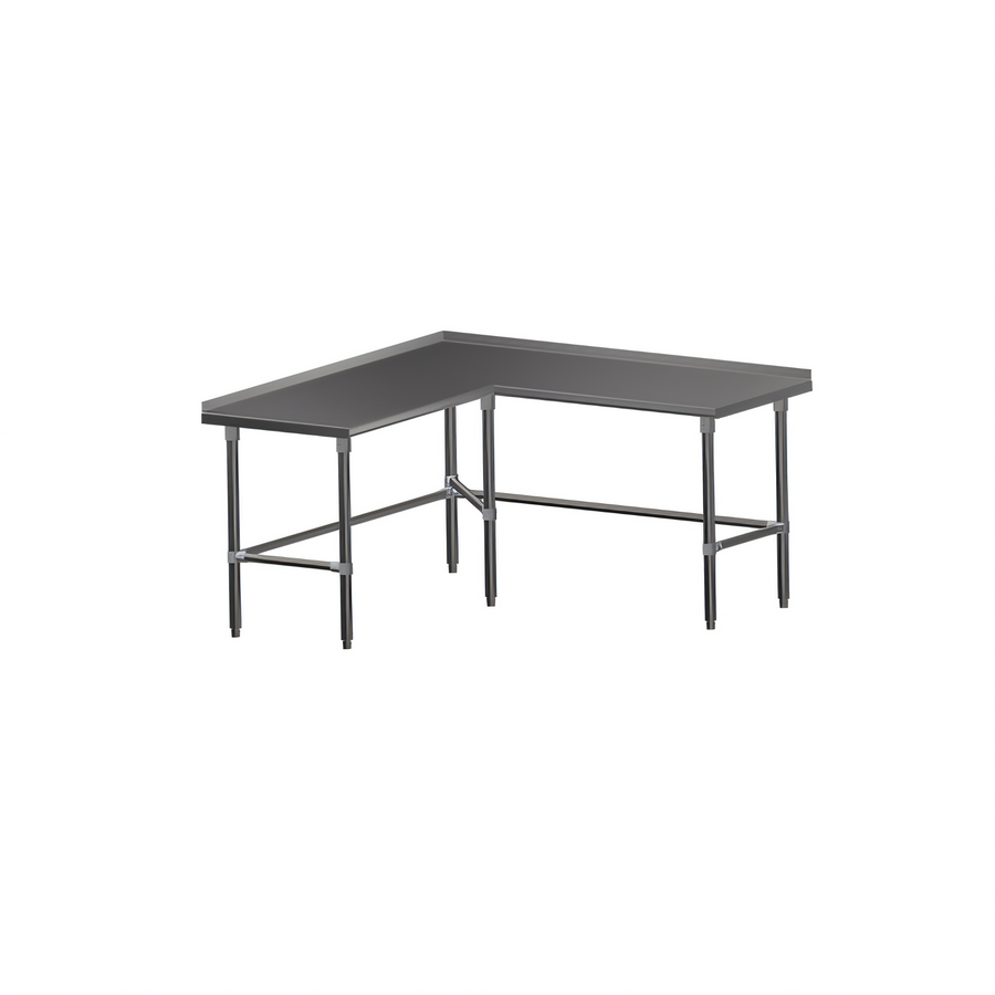 Product image #1 for John Boos L-Shaped Stainless Steel Corner Work Table, 60 x 60 in, 16-Gauge Top, 1-1/2 in Rear Up-Turn
