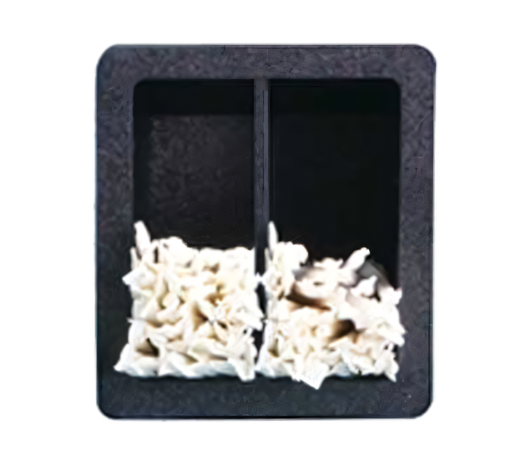 Product image #1 for Vollrath Flush-Mount Wrapped Straw Holder for 10-12 Inch Straws, 2 Compartments, Black ABS Plastic