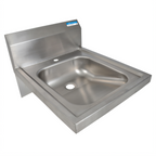 Thumbnail image #1 for BK Resources BKHS-ADA-D-1 Wall-Mounted 304 Stainless Steel Hand Sink, 14 x 16-Inch Bowl, 5-Inch Depth, 8-Inch Riser