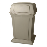 Ranger 45 Gallon Beige Dome Top Commercial Trash Container with Dual Access Doors