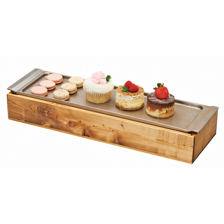 Product image #1 for Cal-Mil Madera Rectangular Wooden Cold Concept Base with Cold Pack Liner, Rustic Pine