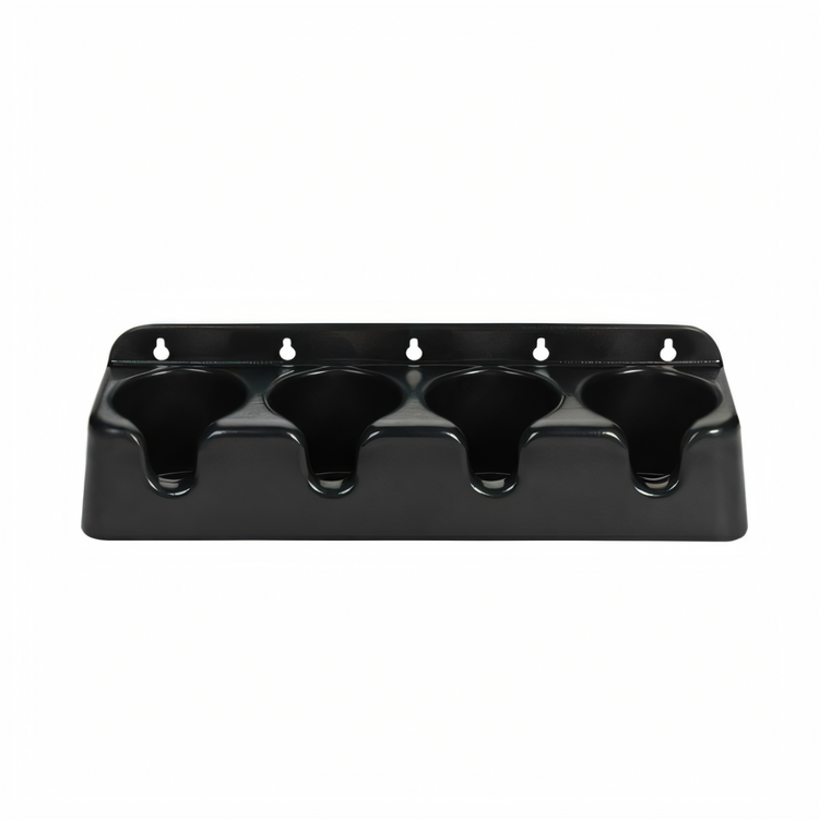 Product image #1 for Dispense-Rite 4-Section Cup Holder/Organizer, Countertop or Wall Mount, Black ABS Plastic