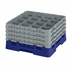 Thumbnail image #2 for Cambro Camrack Full-Size 16-Compartment Glass Rack with 4 Soft Gray Extenders, Navy Blue