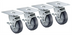 Thumbnail image #1 for Krowne Royal Series Plate Caster Set of 4 with Brake, 4-Inch Wheel, 4 x 5-Inch Plate