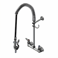 T&S Brass EasyInstall 8-Inch Wall-Mount Pre-Rinse Filler Unit with 18-Inch Riser and 44-Inch Hose