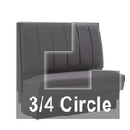 Thumbnail image #1 for ATSMFG ATS AT&S-ATQ-LX42-6CH GR8 Alex Vinyl Three Quarter Circle Booth, single, 48" x 90" x 90" x 48"long x 42" high, 6-channel back, removable
