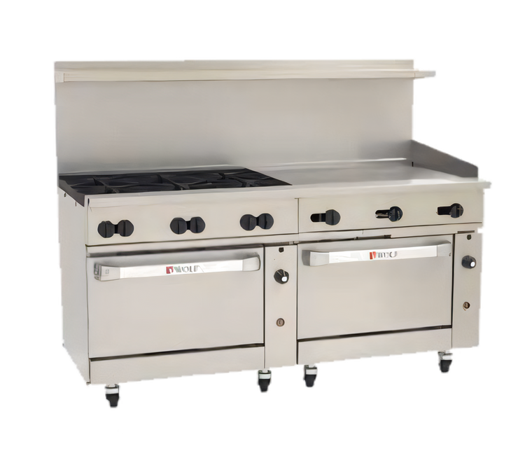 Product image #1 for Challenger XL C72CC-6B36GT 72-Inch Gas Restaurant Range with 6 Burners, 36-Inch Griddle, and 2 Convection Ovens
