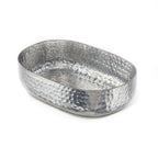 Thumbnail image #1 for American Metalcraft ABHS69 48 oz Oval Hammered Aluminum Entrée Basket, Silver Case of 24