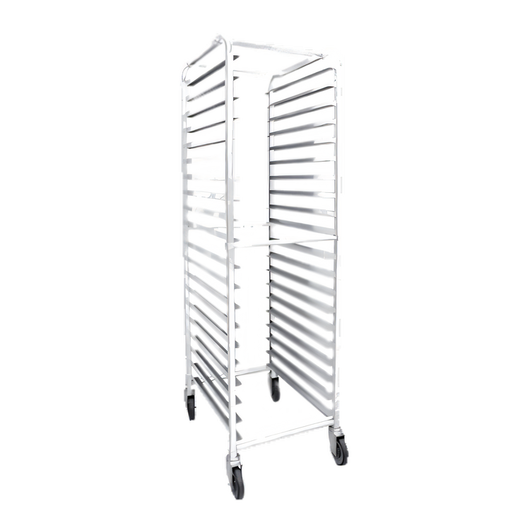 Product image #1 for 20-Tier Round-Top End-Load Aluminum Bun Pan Rack with 5-Inch Swivel Casters