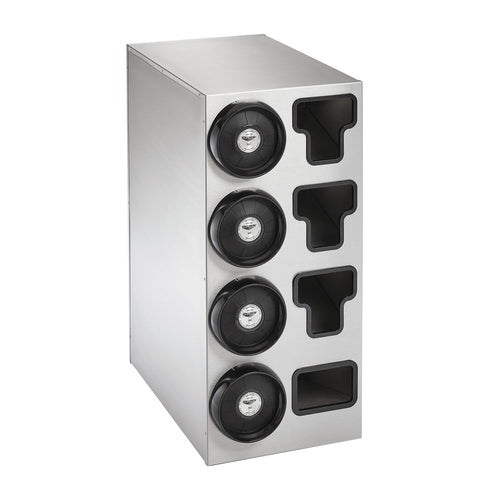 Product image #1 for Vollrath Stainless Steel Vertical Countertop Cup Dispenser Cabinet, 4-High, 4-Sleeve Capacity