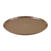 Crestware 16-Inch Round Brown Non-Slip Serving Tray