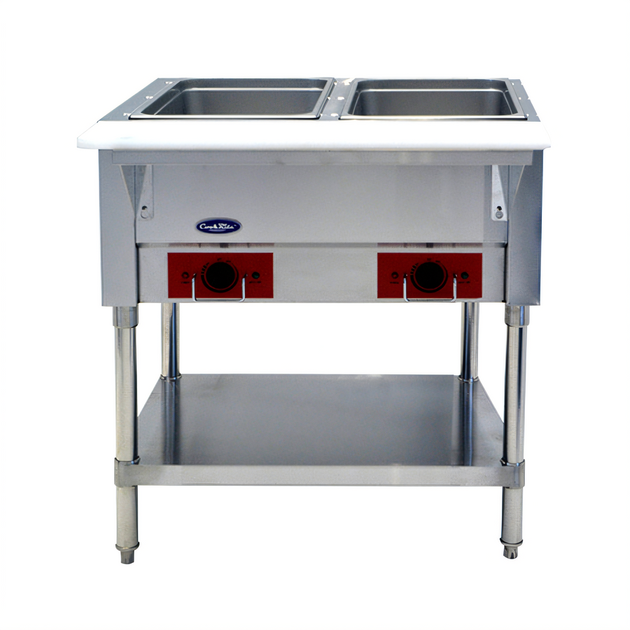 Product image #1 for CookRite Electric Steam Table with 2 Open Pan Wells, 30 Inch, Dry or Wet Heat