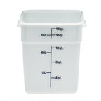 Thumbnail image #1 for Cambro CamSquare® 18SFSP148 18 Qt Square Food Storage Container, White Polyethylene, with Handles, Lid Not Included Case of 6