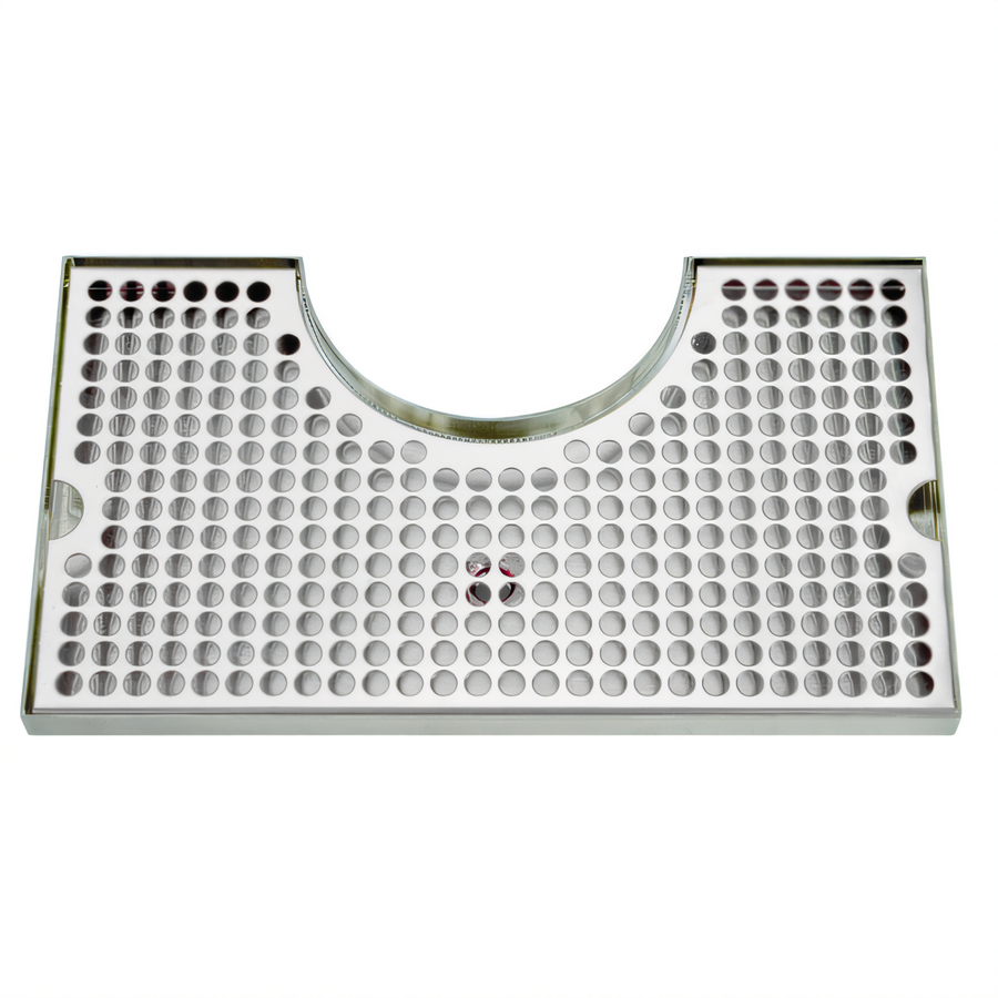 Product image #1 for Stainless Steel Surface-Mount Drip Tray Trough for Draft Beer Columns, 14 x 8 Inches