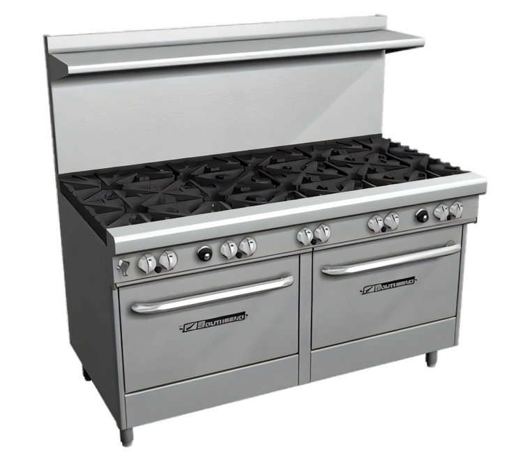 Product image #1 for Southbend Ultimate 60-Inch Gas Restaurant Range with 10 Open Burners and 2 Convection Ovens