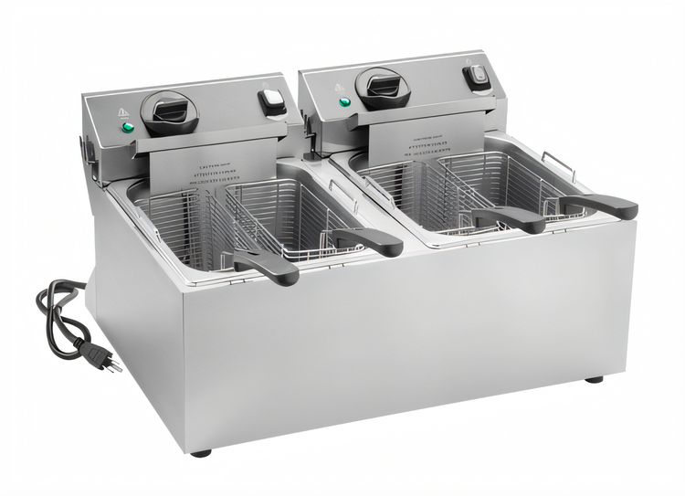 Product image #1 for Vollrath Countertop Double-Well Electric Deep Fryer, 10 lb Per Well, 120V