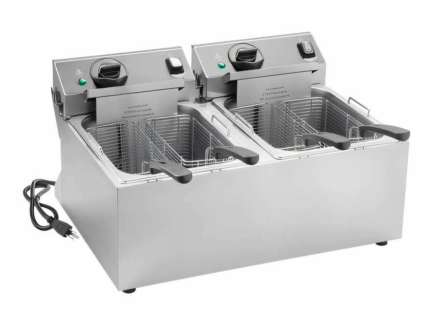 Product image #1 for Vollrath Countertop Double-Well Electric Deep Fryer, 10 lb Per Well, 120V