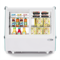 KoolMore 28-Inch Countertop Self-Service Refrigerated Display Case with Sliding Glass Doors, White