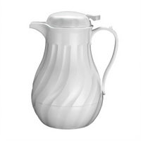 Winco 20 oz White Plastic Double-Wall Insulated Swirl Beverage Server