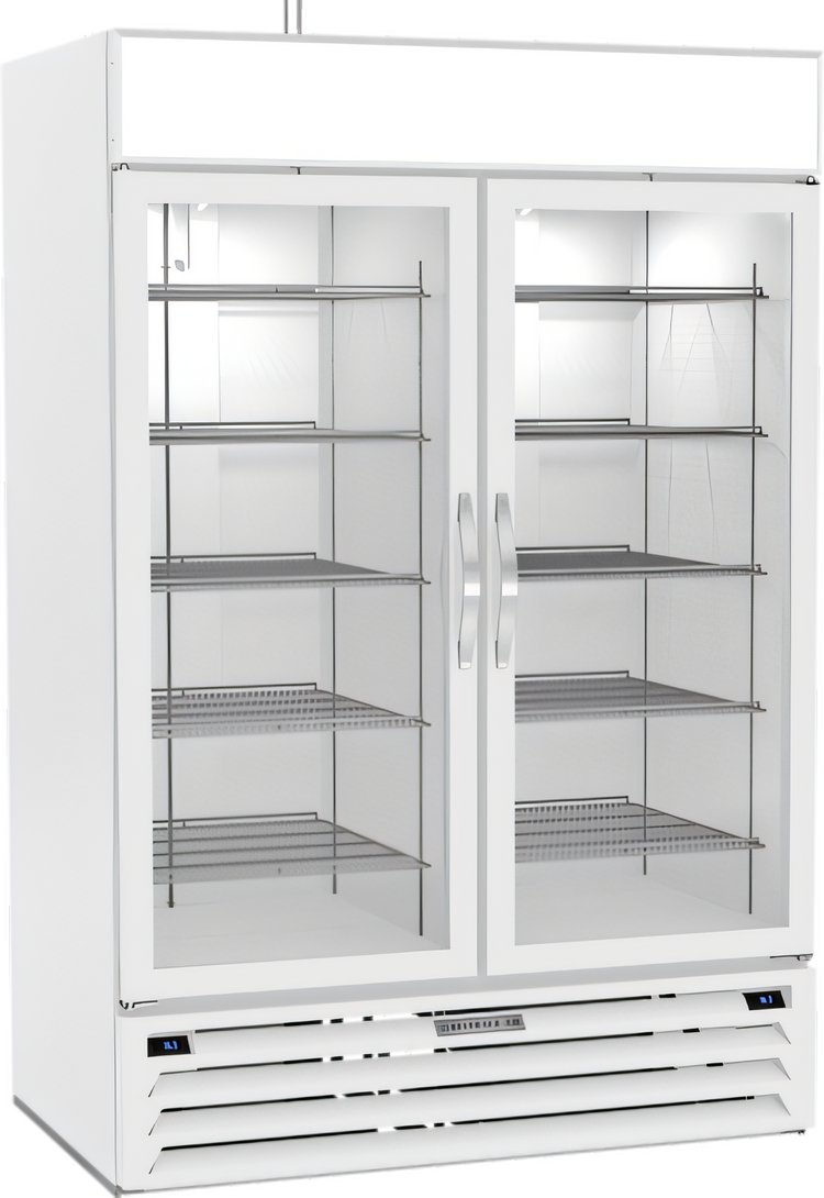 Product image #1 for Beverage-Air MarketMax Dual-Temp Two-Section Reach-In Glass Door Refrigerator Merchandiser