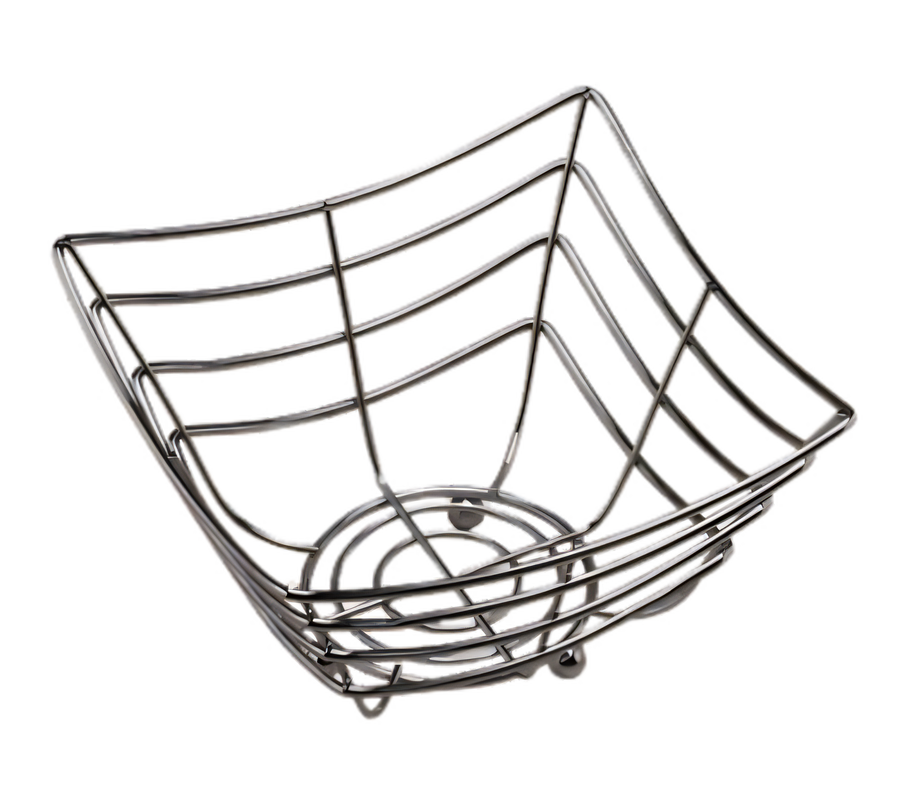 Product image #1 for Space/Time Continuum Square Web Serving Basket with Balled Tip Feet, Chrome Finish, 8-1/4 x 4-1/2 Inches