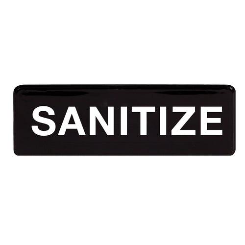 Product image #1 for Winco SANITIZE Information Sign, 9 x 3 Inch, White Imprint on Black