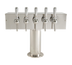 Thumbnail image #1 for T Style Countertop Air-Cooled Wine Font with 5 Polished 304 Stainless Steel Side-Pull Faucets