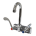 Thumbnail image #1 for Advance Tabco K-316 4-Inch O.C. Lead-Free Splash-Mounted Faucet with 3-1/2-Inch Gooseneck Spout and Wrist Handles